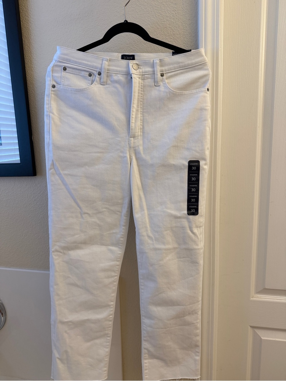 J. Crew women’s Slim Straight White Jeans
